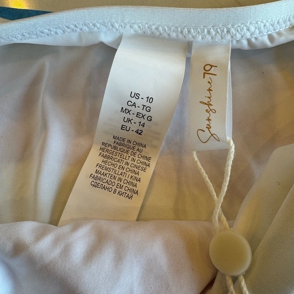 NWT Sunshine79 High Cut Embellished Rainbow Bikini Bottom / size 10 - Picture 3 of 10